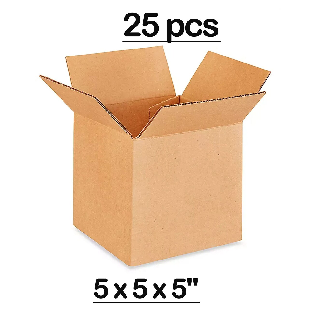 25 pcs Corrugated Shipping Boxes Durable Kraft Cardboard 5 x 5 x 5 Inch